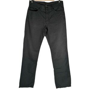 Christian Berg Black Pinstripe Linen Blend 5-Pocket Straight Leg Pants Men’s 33